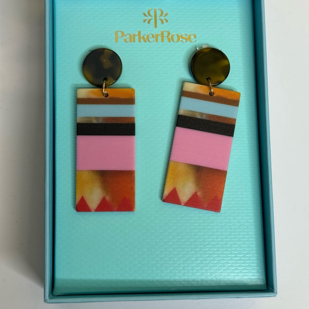 Parker Rose Retro Resin Earrings 2.5